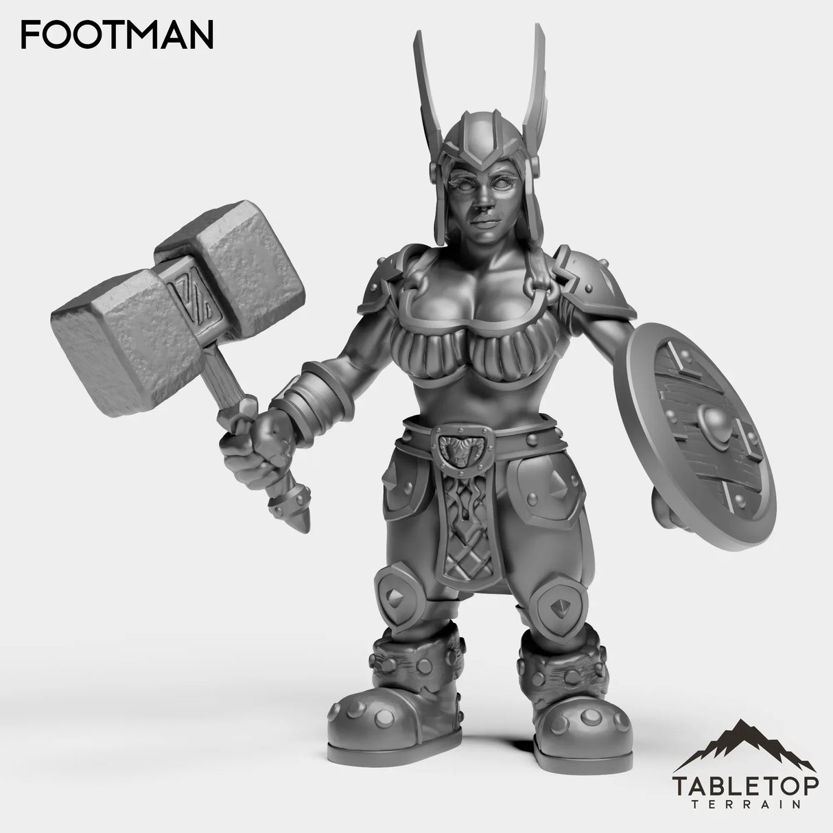 Tabletop Terrain Miniature Dwarf Footman Female
