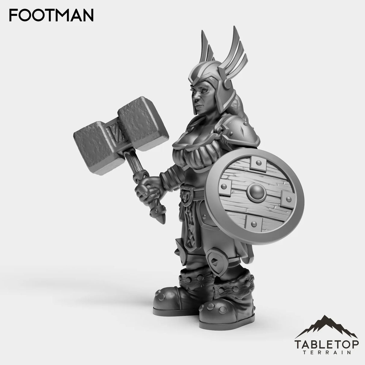 Tabletop Terrain Miniature Dwarf Footman Female