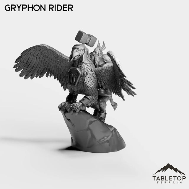 Tabletop Terrain Miniature Dwarf Gryphon Rider