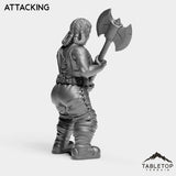 Tabletop Terrain Miniature Dwarf Warrior Female