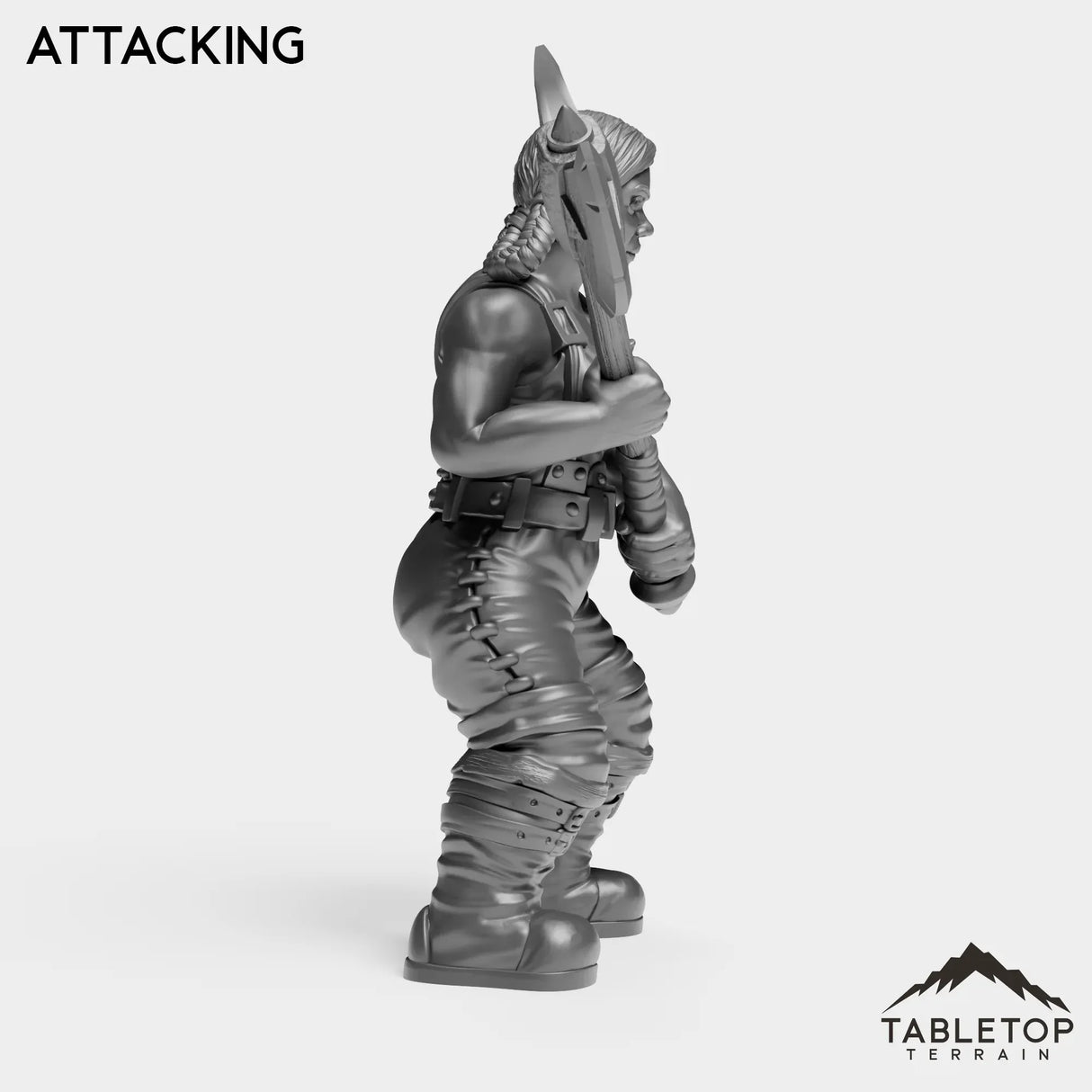 Tabletop Terrain Miniature Dwarf Warrior Female