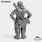 Tabletop Terrain Miniature Dwarf Warrior Female