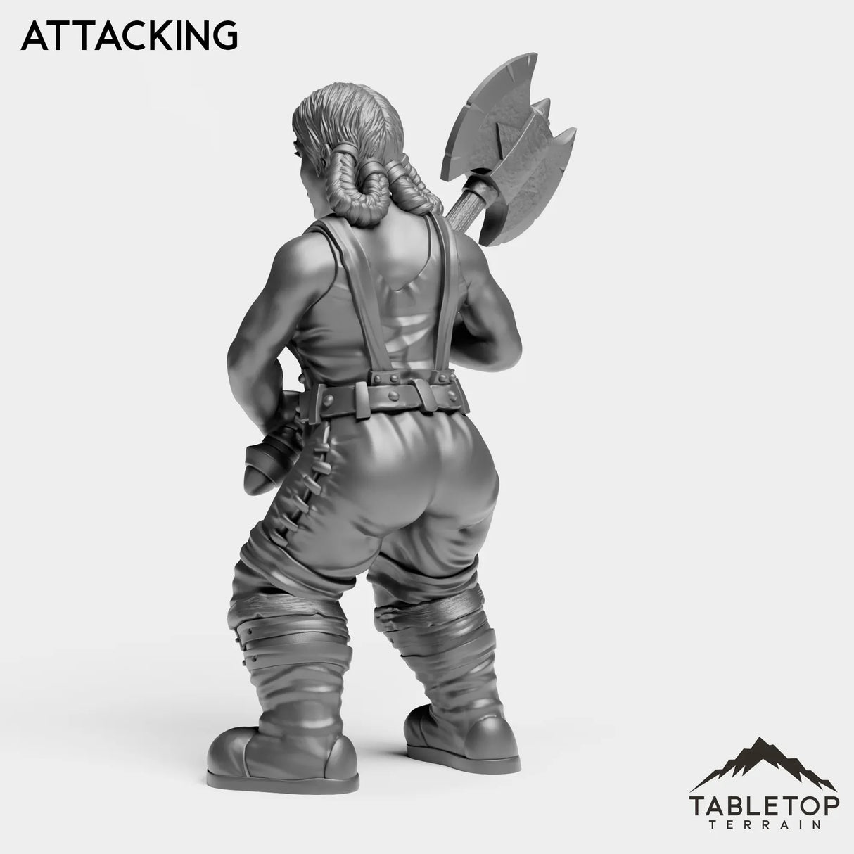 Tabletop Terrain Miniature Dwarf Warrior Female