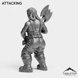 Tabletop Terrain Miniature Dwarf Warrior Female