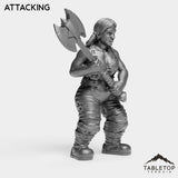 Tabletop Terrain Miniature Dwarf Warrior Female