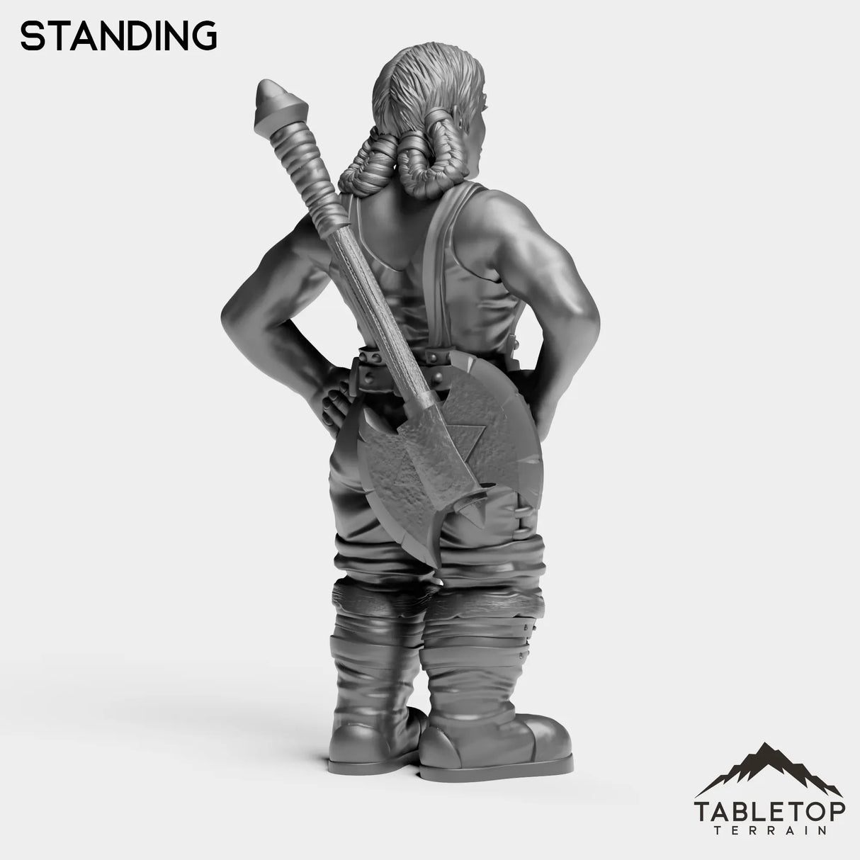 Tabletop Terrain Miniature Dwarf Warrior Female
