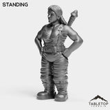 Tabletop Terrain Miniature Dwarf Warrior Female