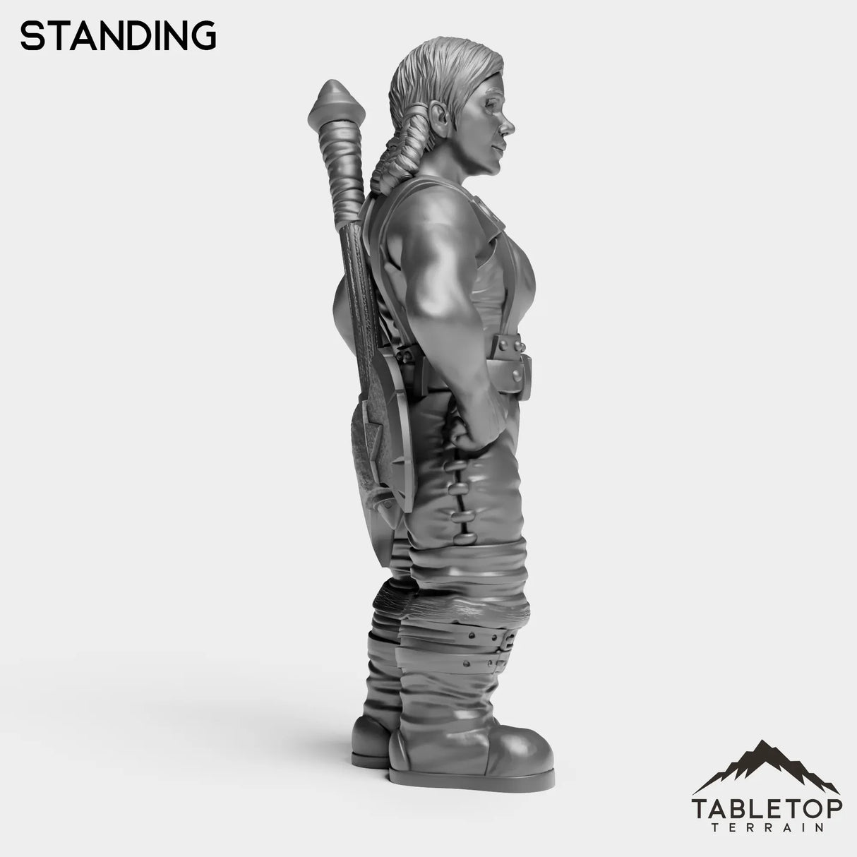 Tabletop Terrain Miniature Dwarf Warrior Female