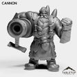 Tabletop Terrain Miniature Dwarf With Cannon