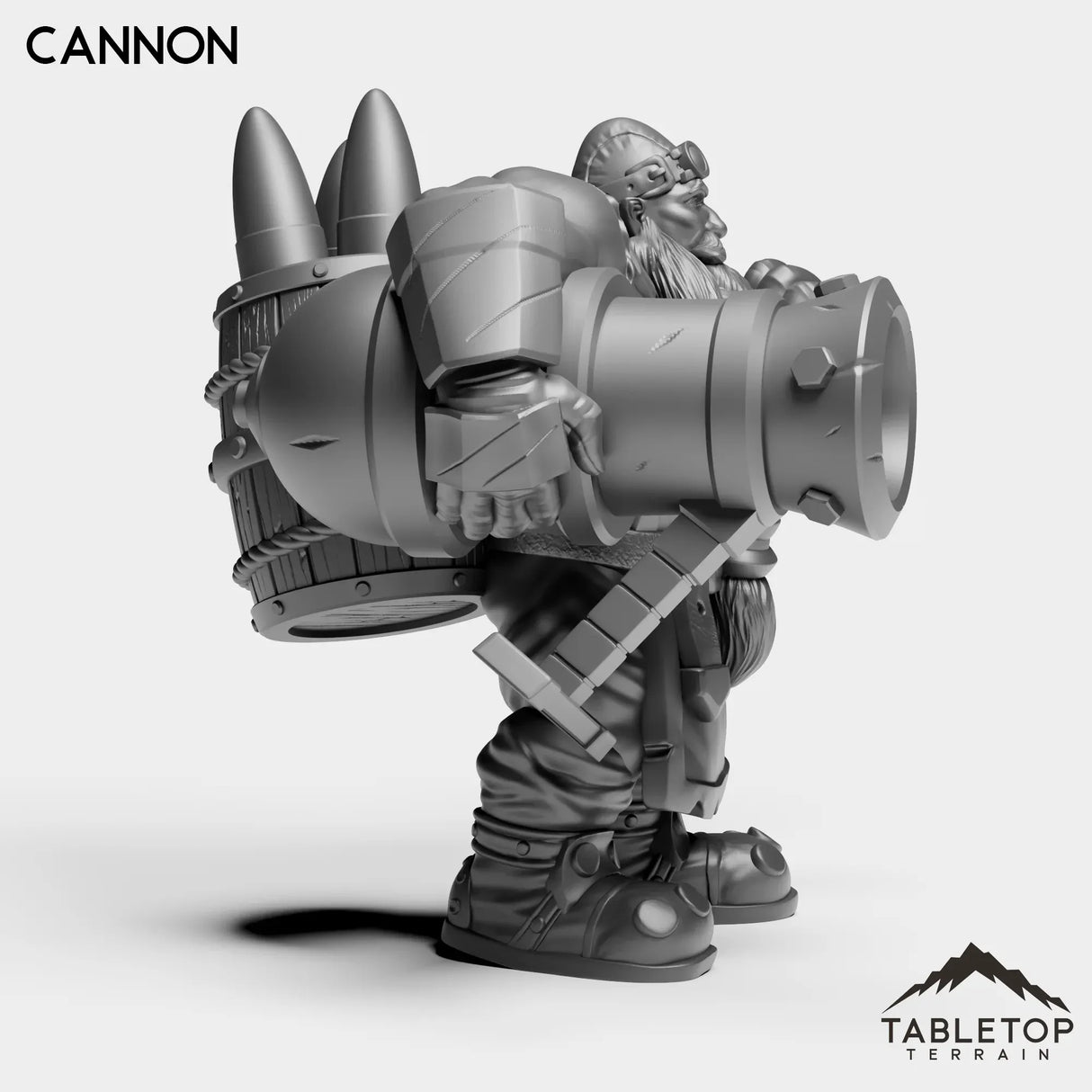 Tabletop Terrain Miniature Dwarf With Cannon