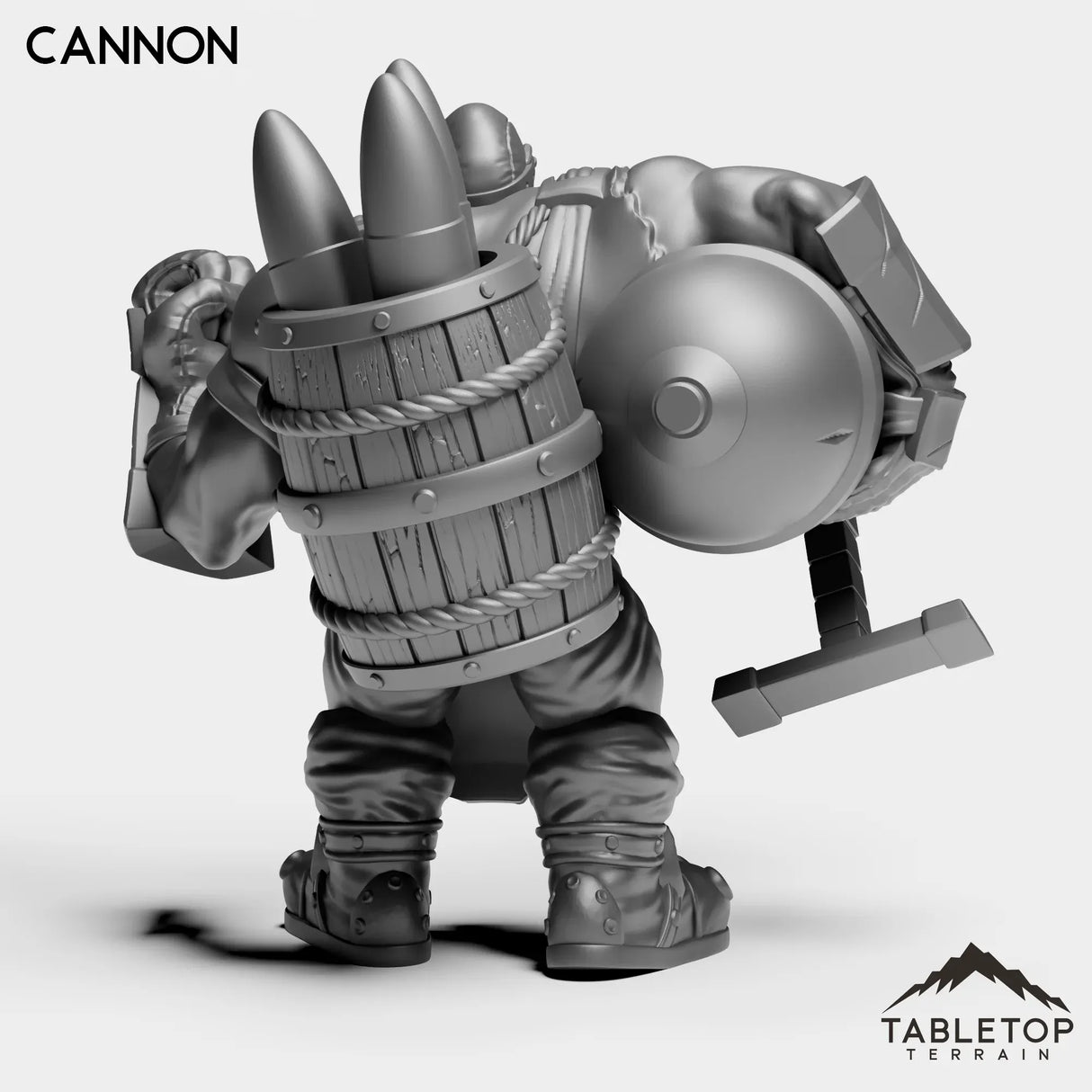 Tabletop Terrain Miniature Dwarf With Cannon