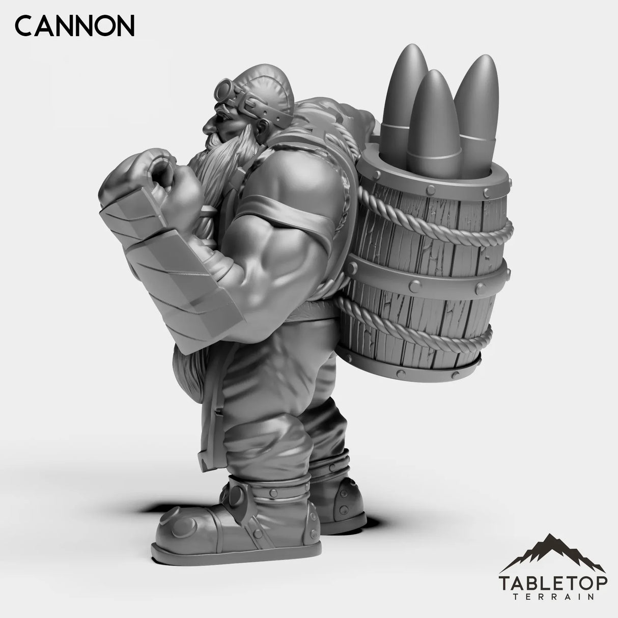 Tabletop Terrain Miniature Dwarf With Cannon