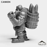 Tabletop Terrain Miniature Dwarf With Cannon