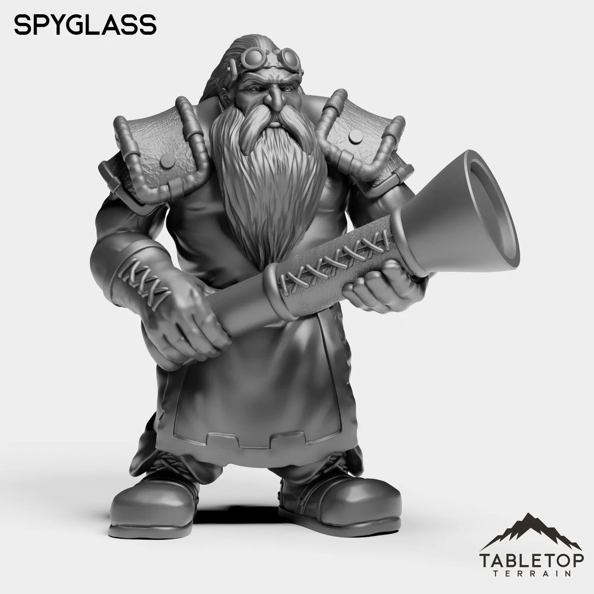 Tabletop Terrain Miniature Dwarf with Spyglass