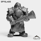 Tabletop Terrain Miniature Dwarf with Spyglass
