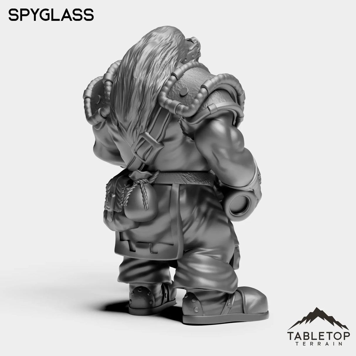 Tabletop Terrain Miniature Dwarf with Spyglass