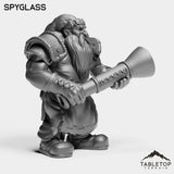 Tabletop Terrain Miniature Dwarf with Spyglass