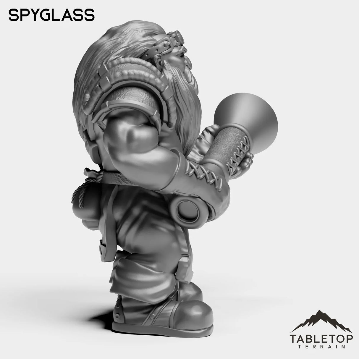 Tabletop Terrain Miniature Dwarf with Spyglass
