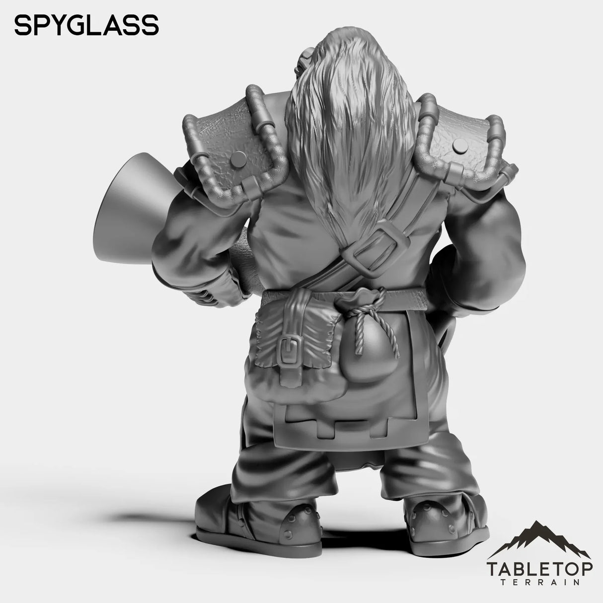 Tabletop Terrain Miniature Dwarf with Spyglass