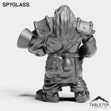 Tabletop Terrain Miniature Dwarf with Spyglass