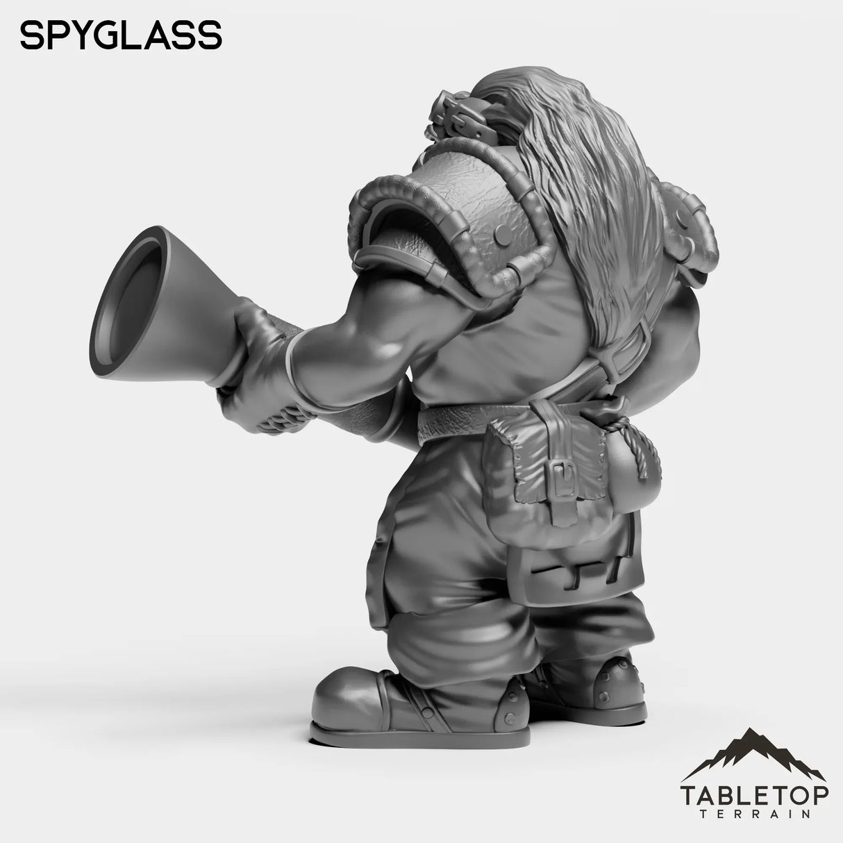 Tabletop Terrain Miniature Dwarf with Spyglass