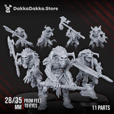 Tabletop Terrain Miniature Flesh Daemon Squad x10