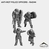 Tabletop Terrain Miniature Full Set Anti-Riot Police Officers - Raid44