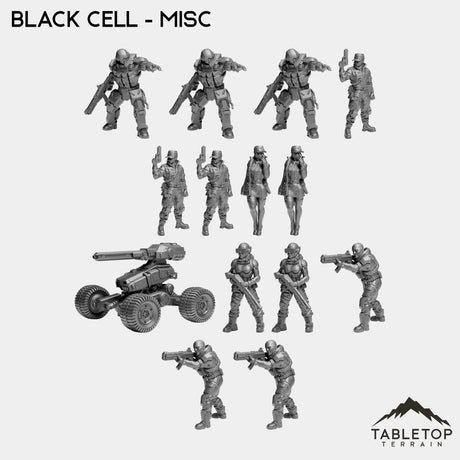 Tabletop Terrain Miniature Full Set Black Cell - MISC