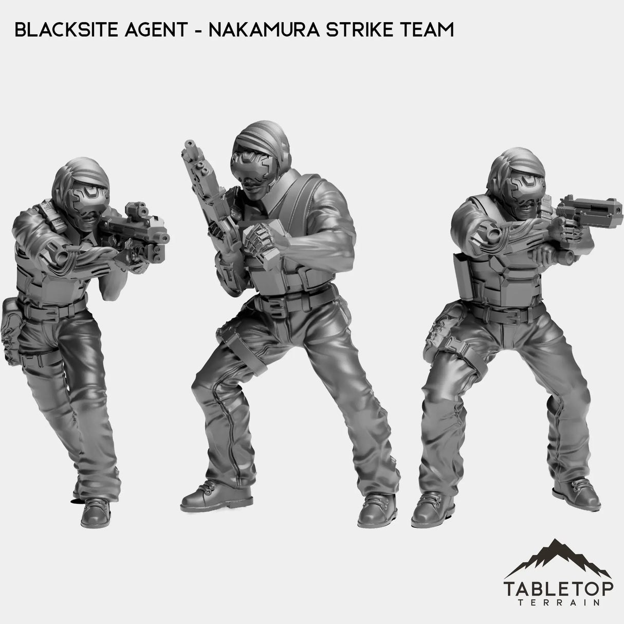Tabletop Terrain Miniature Full Set Blacksite Agent - Nakamura Strike Team