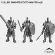 Tabletop Terrain Miniature Full Set Culled Knights Footman Female