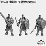 Tabletop Terrain Miniature Full Set Culled Knights Footman Female