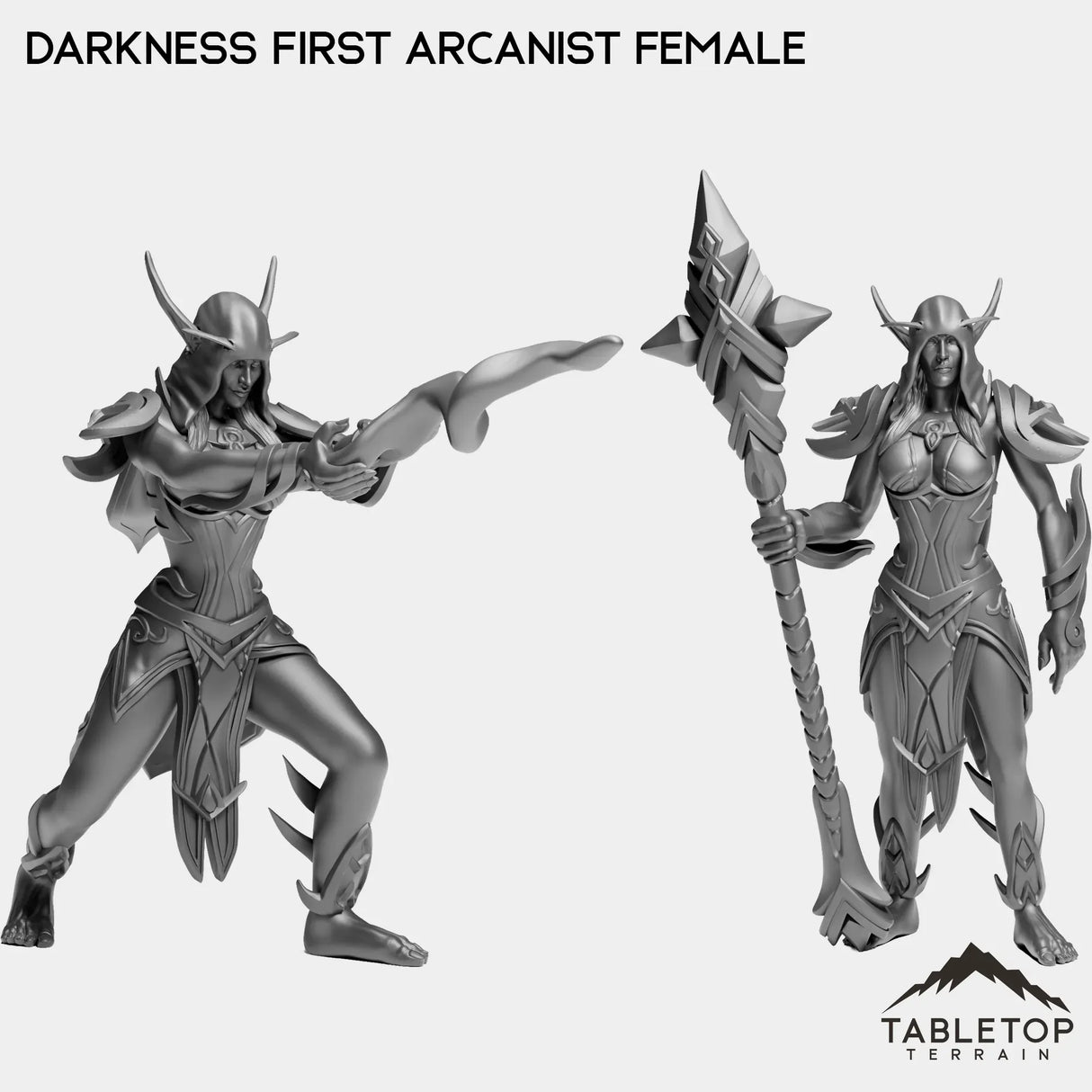 Tabletop Terrain Miniature Full Set Darkness First Arcanist Female