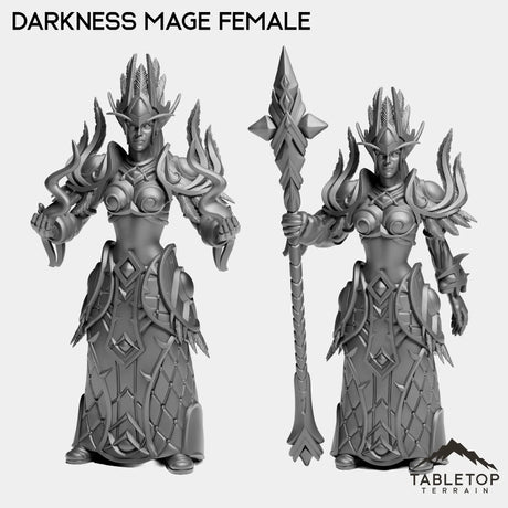 Tabletop Terrain Miniature Full Set Darkness Mage Female
