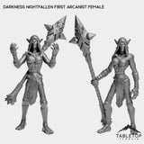 Tabletop Terrain Miniature Full Set Darkness Nightfallen First Arcanist Female