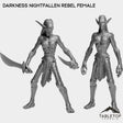 Tabletop Terrain Miniature Full Set Darkness Nightfallen Rebel Female