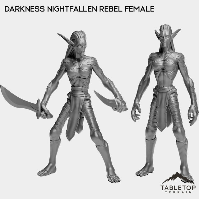 Tabletop Terrain Miniature Full Set Darkness Nightfallen Rebel Female