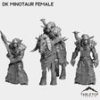 Tabletop Terrain Miniature Full Set DK Minotaur Female