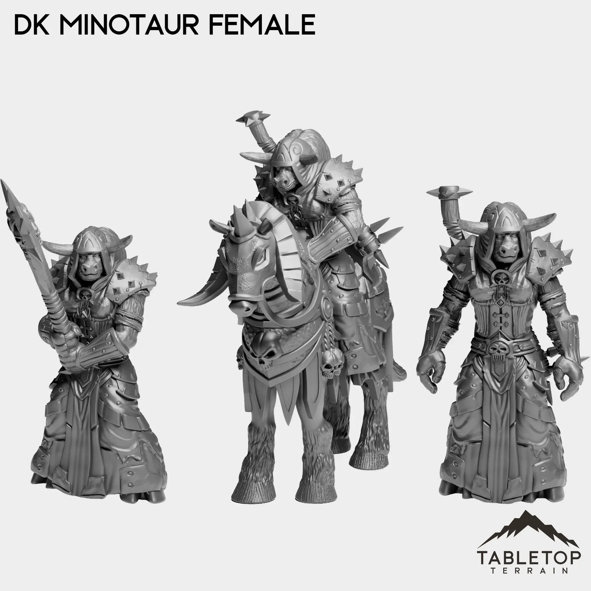 Tabletop Terrain Miniature Full Set DK Minotaur Female