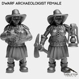 Tabletop Terrain Miniature Full Set Dwarf Archaeoloigist Female