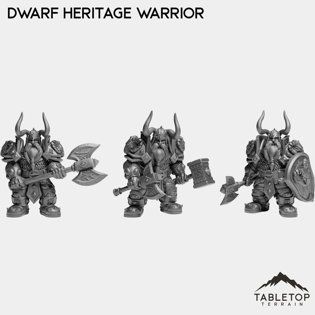 Tabletop Terrain Miniature Full Set Dwarf Heritage Warrior