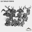Tabletop Terrain Miniature Full Set Elf Druid Forms