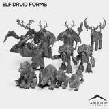 Tabletop Terrain Miniature Full Set Elf Druid Forms