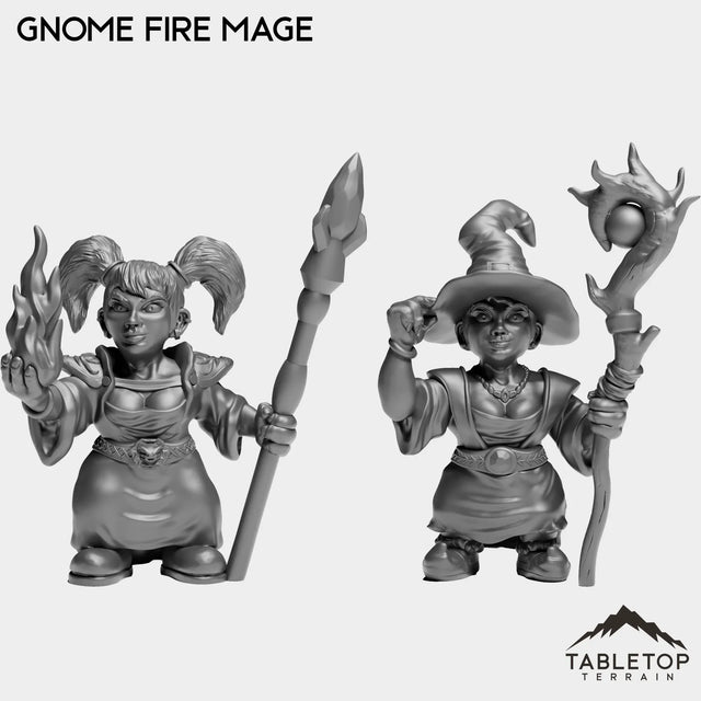 Tabletop Terrain Miniature Full Set Gnome Fire Mage