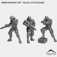 Tabletop Terrain Miniature Full Set Green Dragon Unit - Black Lotus Squad
