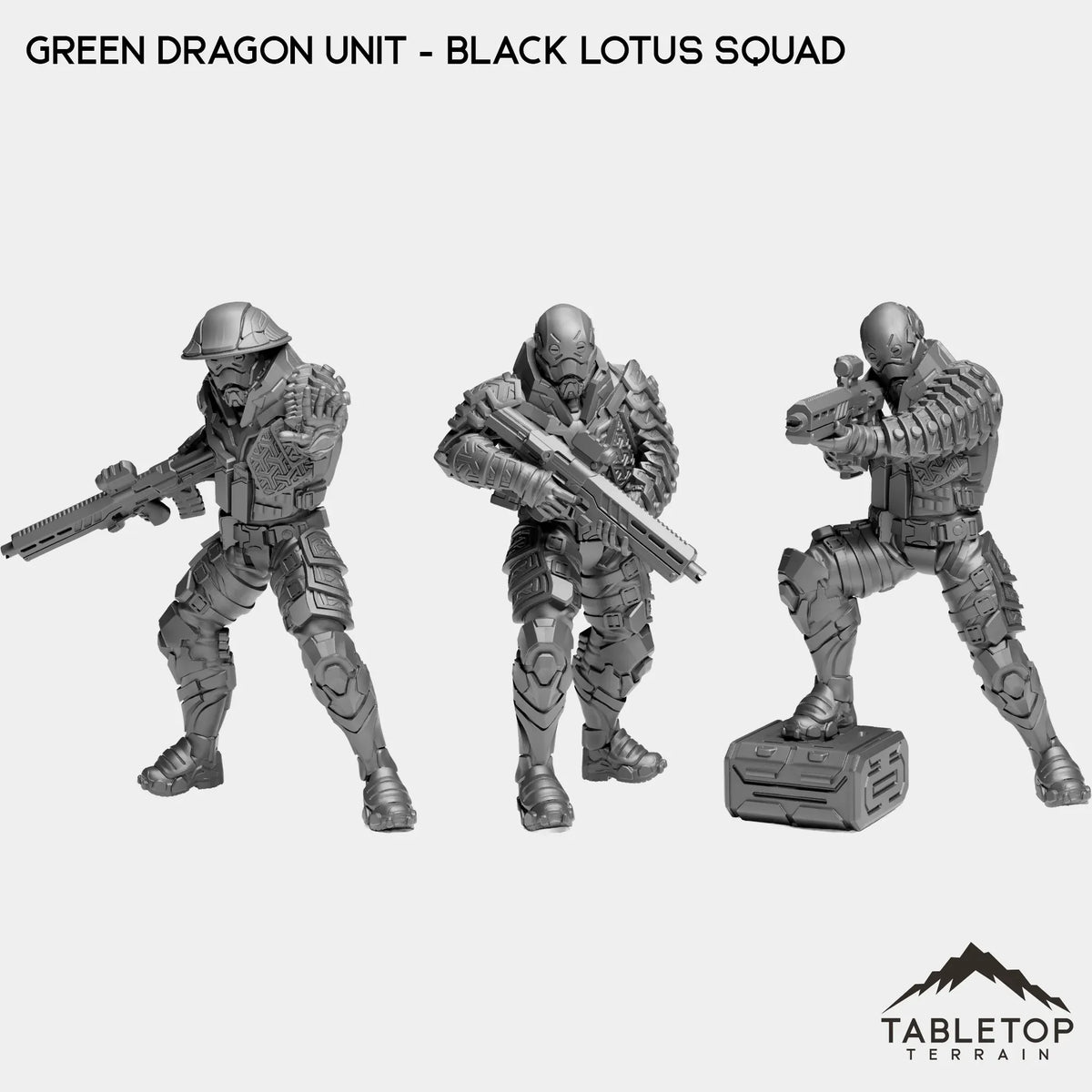 Tabletop Terrain Miniature Full Set Green Dragon Unit - Black Lotus Squad