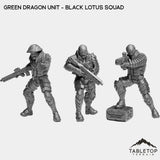 Tabletop Terrain Miniature Full Set Green Dragon Unit - Black Lotus Squad