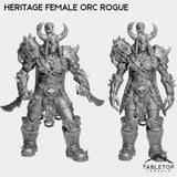 Tabletop Terrain Miniature Full Set Heritage Female Orc Rogue