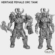 Tabletop Terrain Miniature Full Set Heritage Female Orc Tank