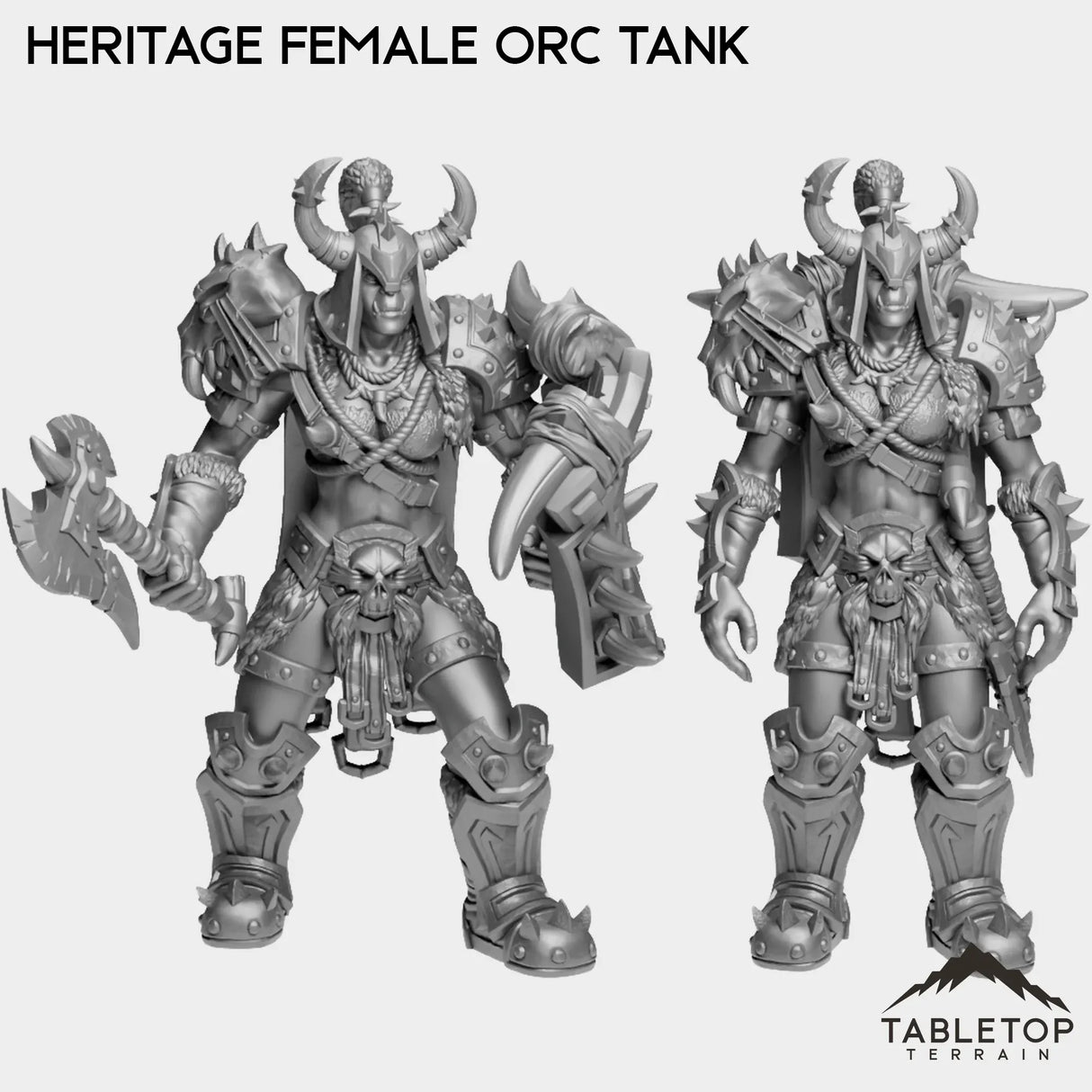 Tabletop Terrain Miniature Full Set Heritage Female Orc Tank