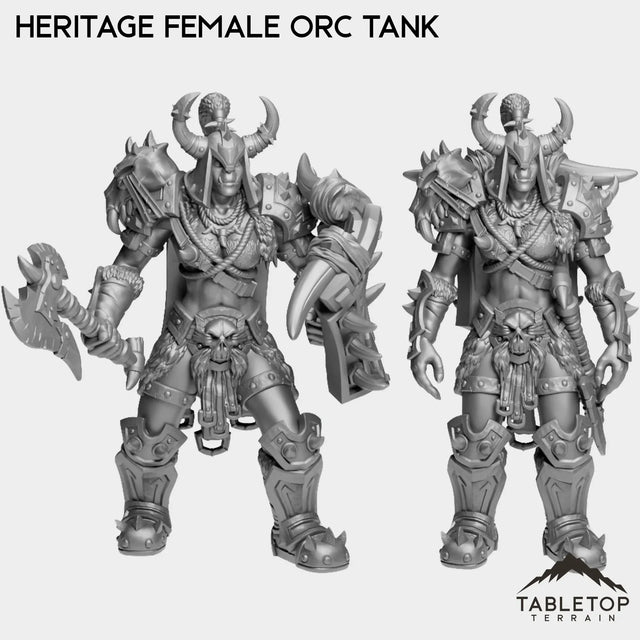 Tabletop Terrain Miniature Full Set Heritage Female Orc Tank